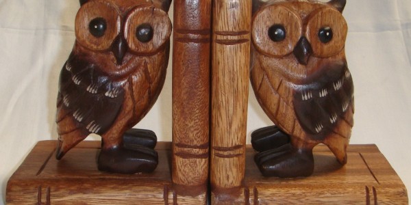 Owl Bookend Pair Wooden