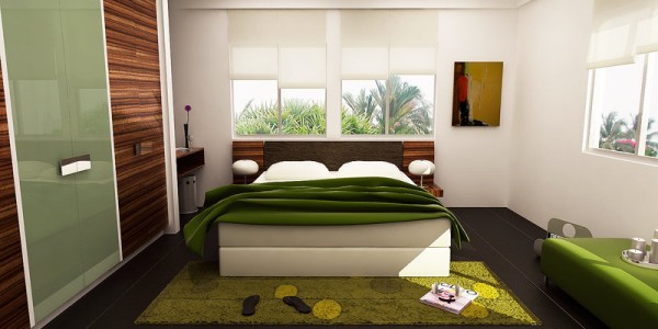 Fresh Greeny Bedroom Elegant And Calm Room