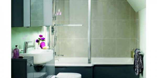 Small Bathroom With Shower Over Bath Clean