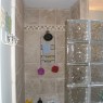 Glass block shower wall bathroom