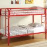 Simple-Red-Metal-Frame-Twin-Beds